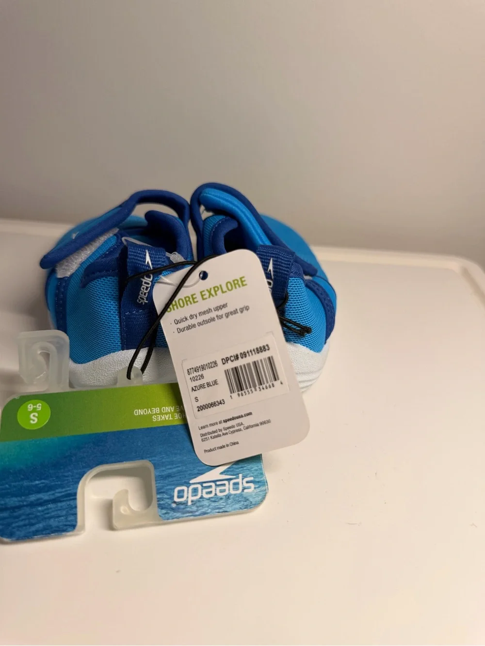 NEW- Speedo Shore Explore Blue Water Shoes Boys Sz S (5-6) Swim Shoes